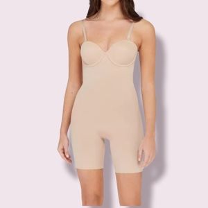 Spanx assests beige full body shapewear with shorts and bra - 1X